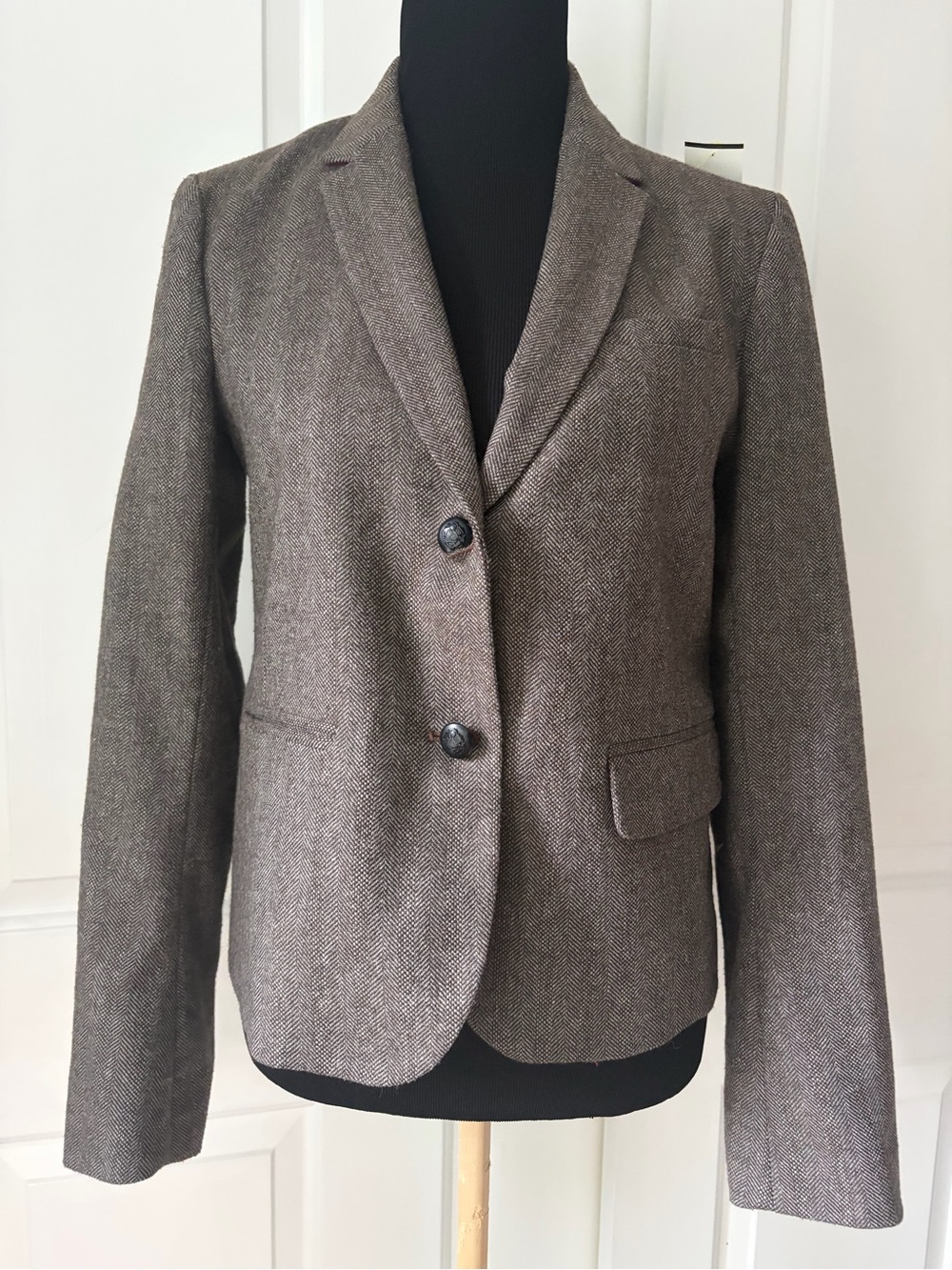 GAP Brown Herringbone Academy Women's Blazer 8